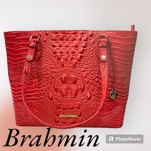 Brahmin pink coral handbag